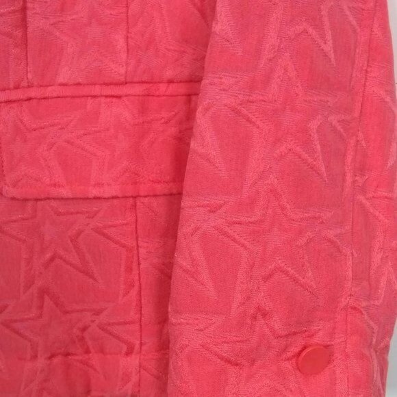Princess Vera Wang Coral Textured Star Print Blazer Size Junior’s Large NWT - Picture 4 of 10